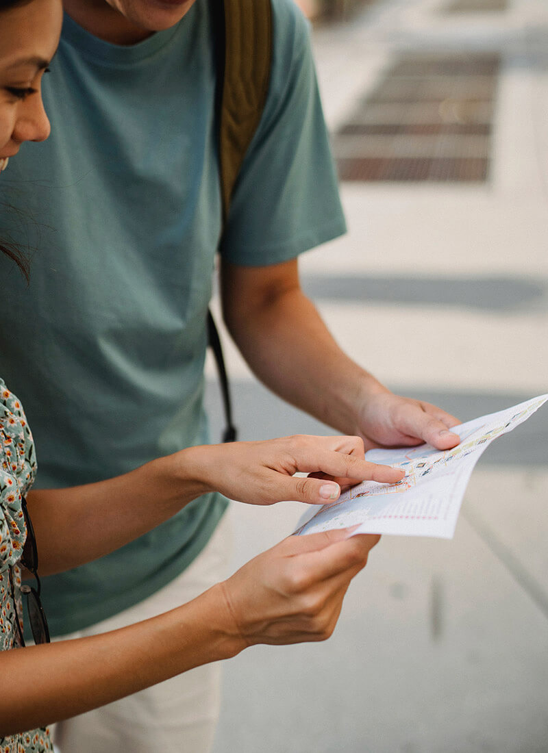 Local guides helping travelers